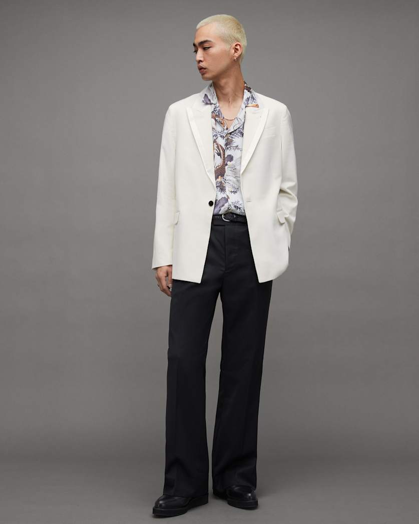 Canis Satin Trim Relaxed Fit Blazer