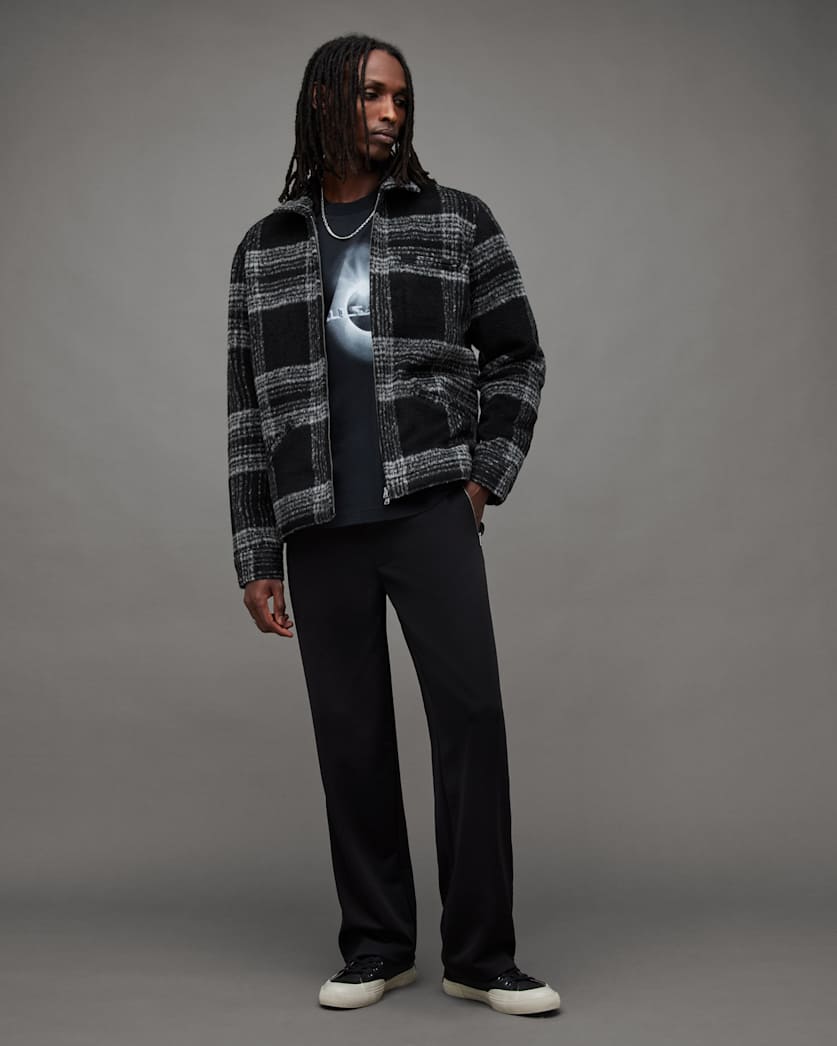 Phoenix Checked Zip Relaxed Fit Jacket