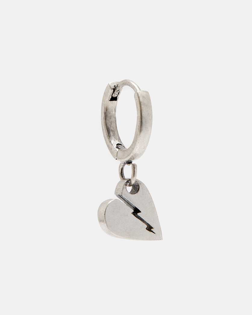 Split Heart Sterling Silver Hoop Earring