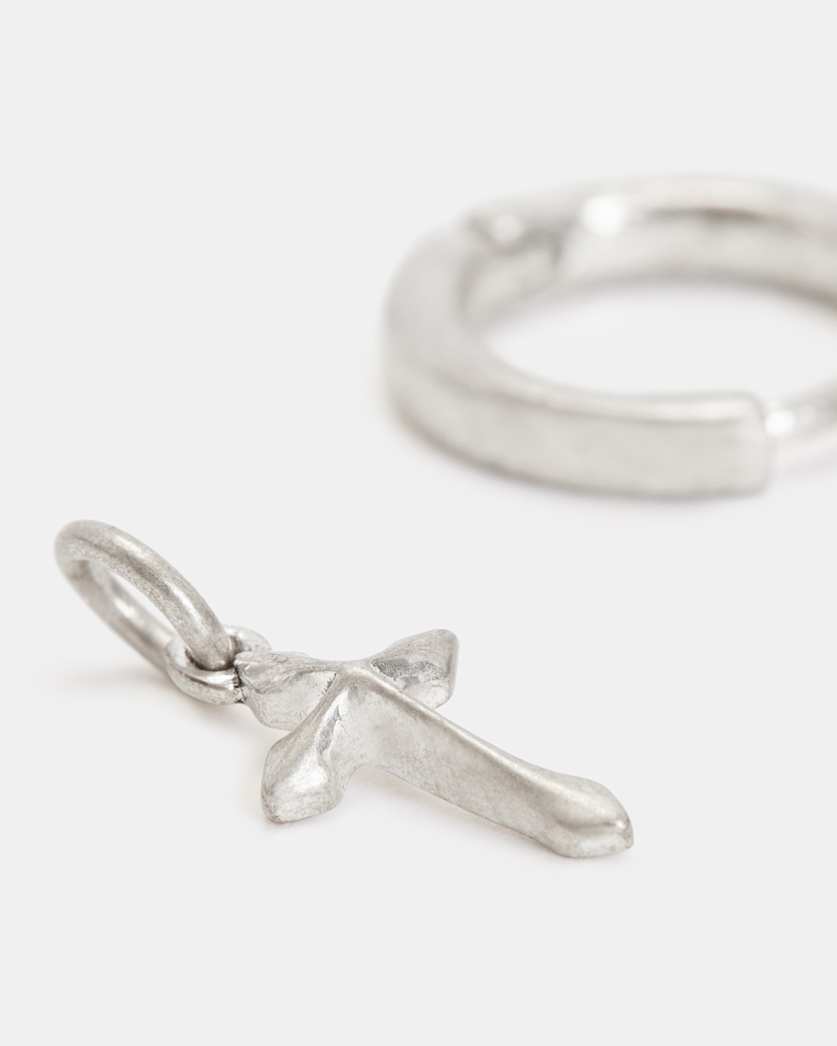 Kade Sterling Silver Cross Hoop Earrings