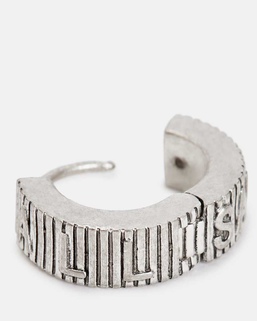 Seth Sterling Silver Logo Hoop Earring