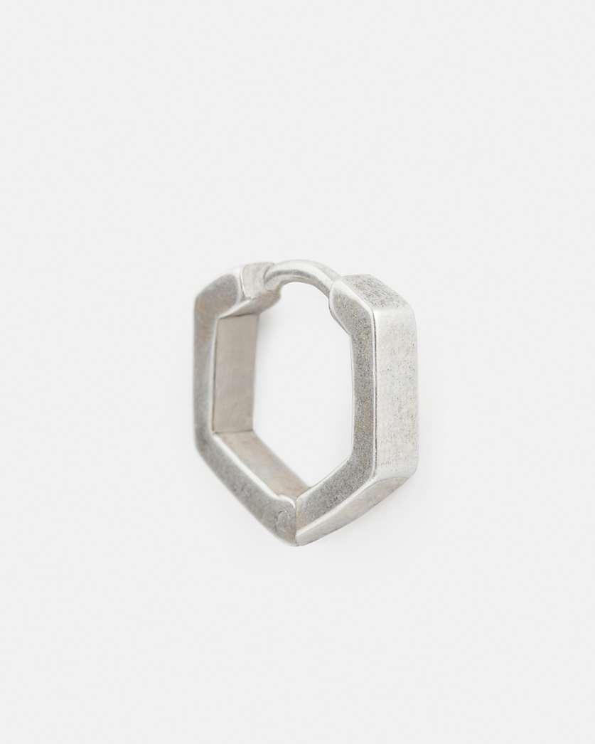 Hex Sterling Silver Hoop Earring