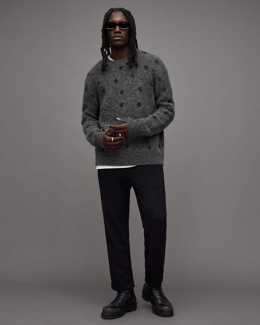 Polk Dot Jacquard Relaxed Crew Jumper