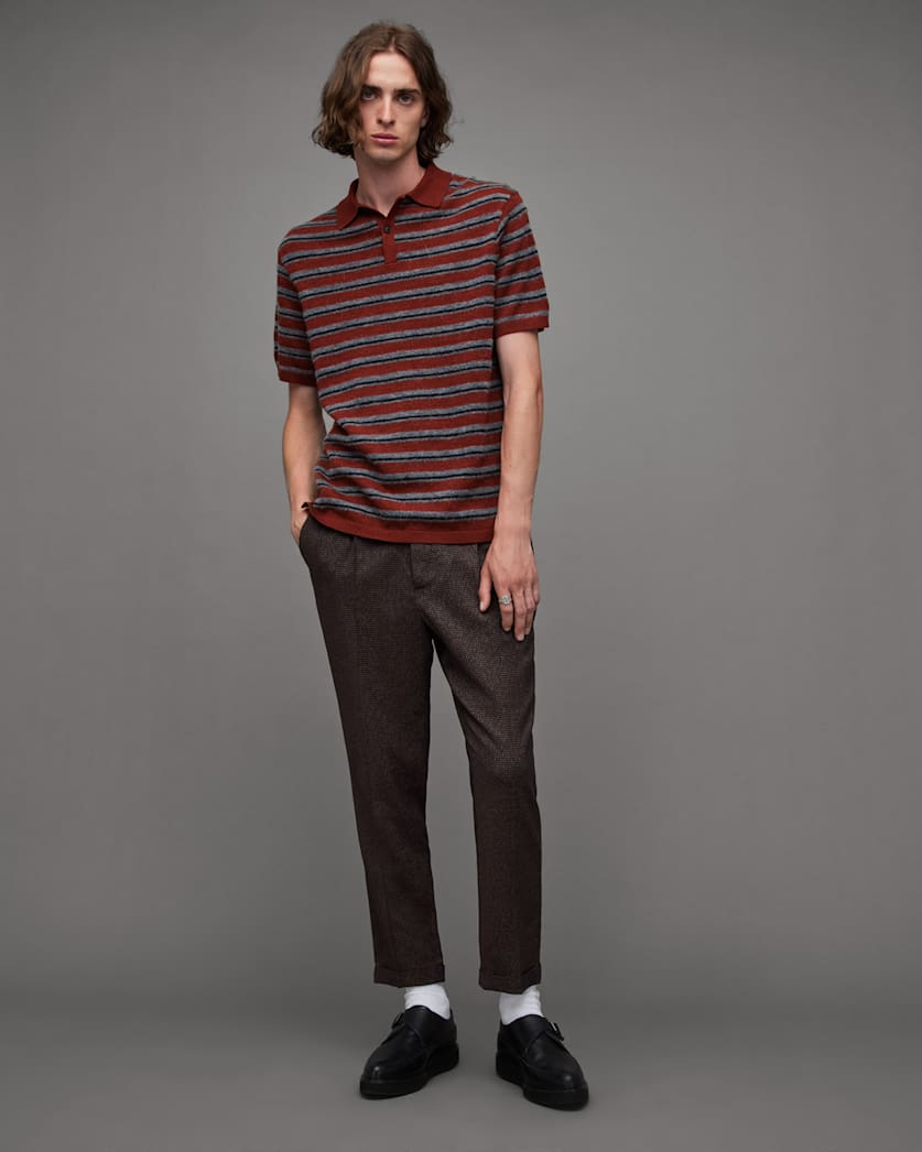Stafford Short Sleeve Striped Polo Shirt