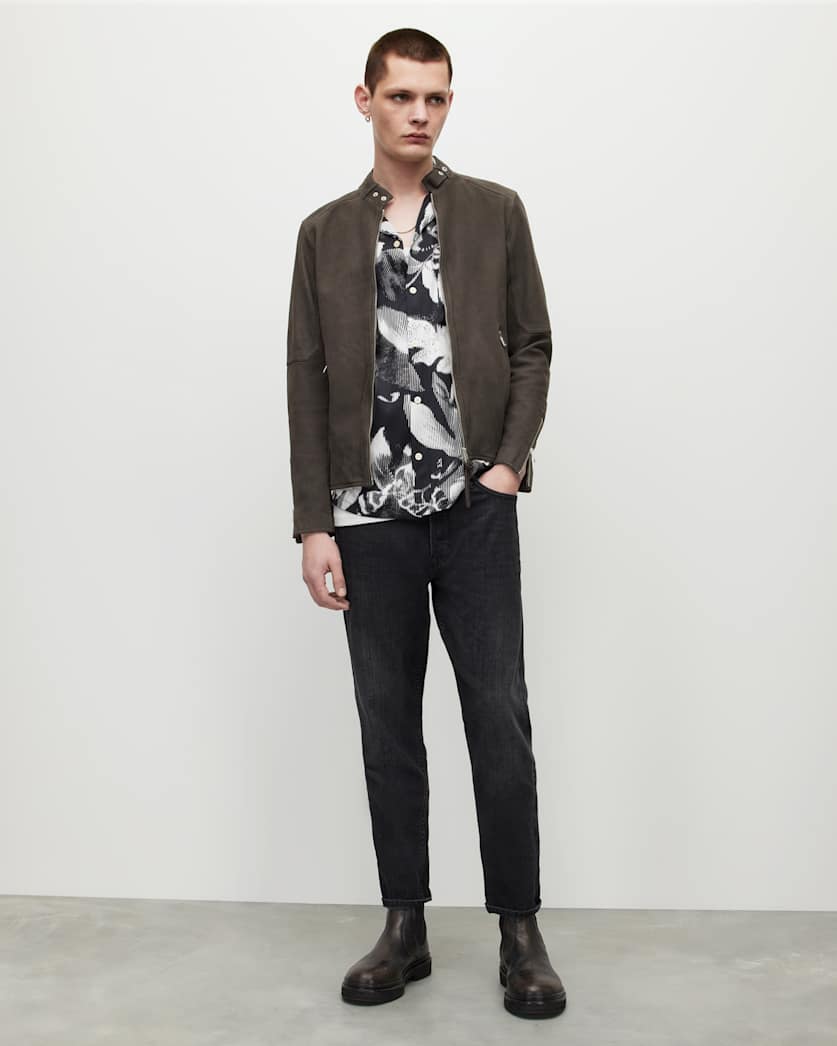 Cora Suede Snap Back Collar Jacket