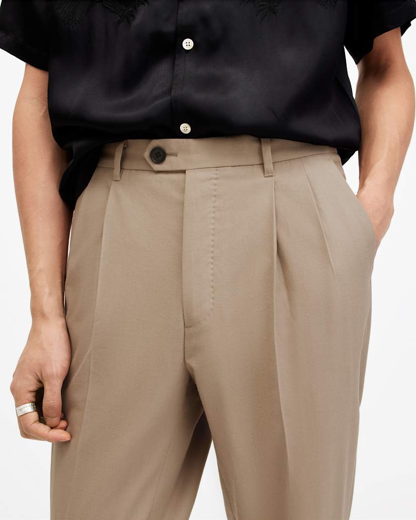 Tallis Slim Fit Cropped Tapered Trousers