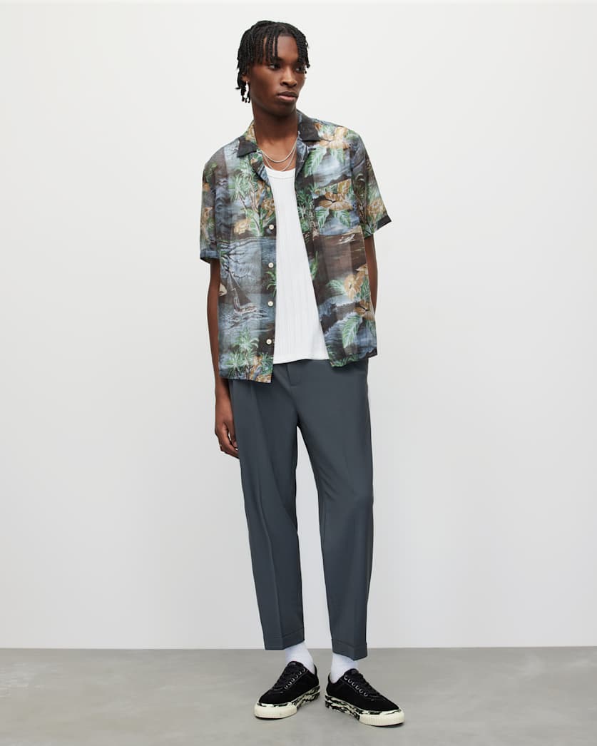 Aquila Short Sleeve Tropical Print Shirt