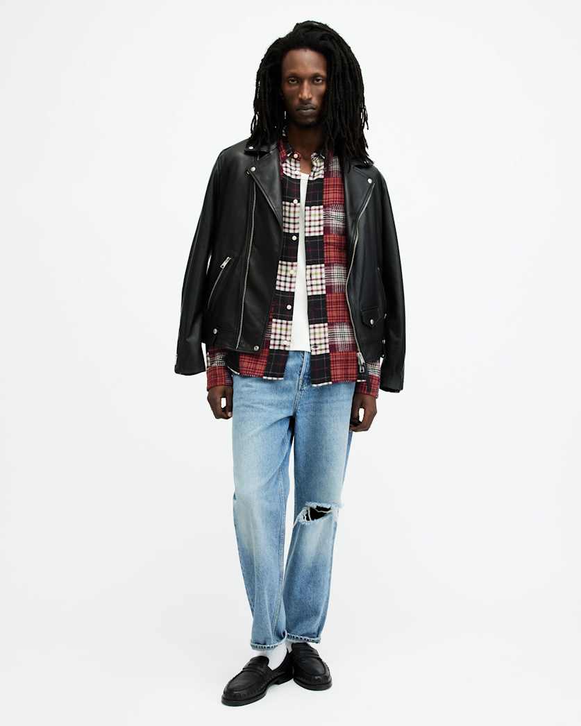 Patchi Patchwork Checked Relaxed Shirt