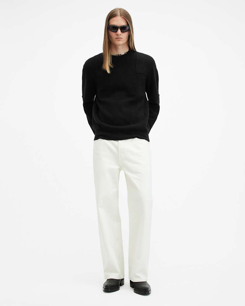 Pointer Crew Neck Distressed Jumper