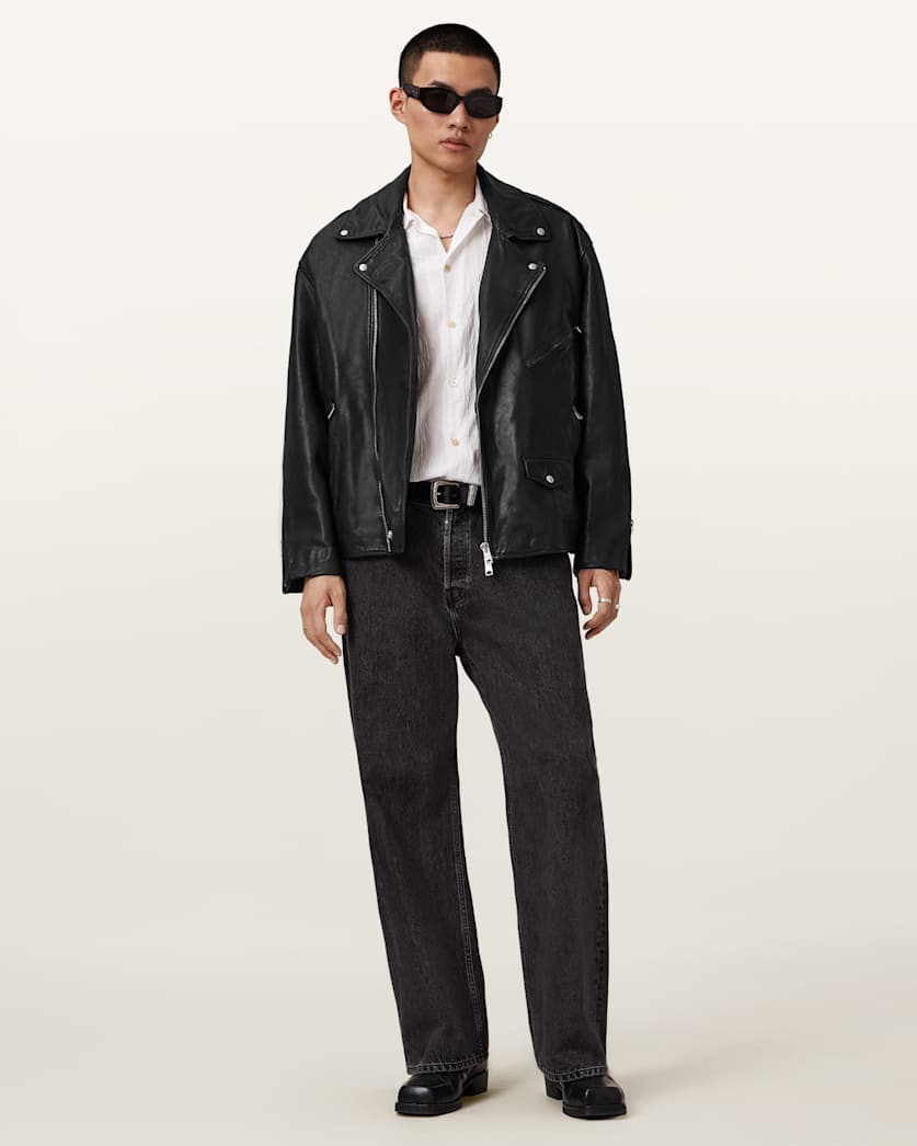 Bradford Oversized Leather Biker Jacket