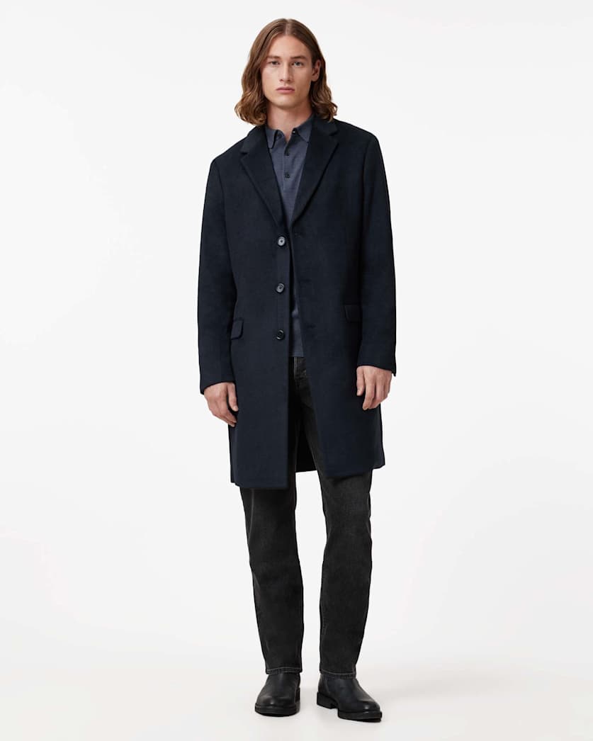 Hal Single Breasted Wool Blend Coat