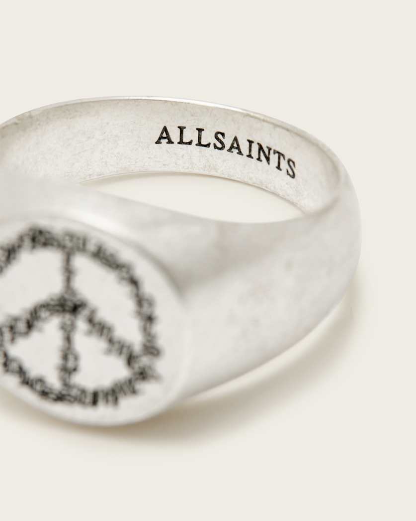 Leon Sterling Silver Peace Engraved Ring