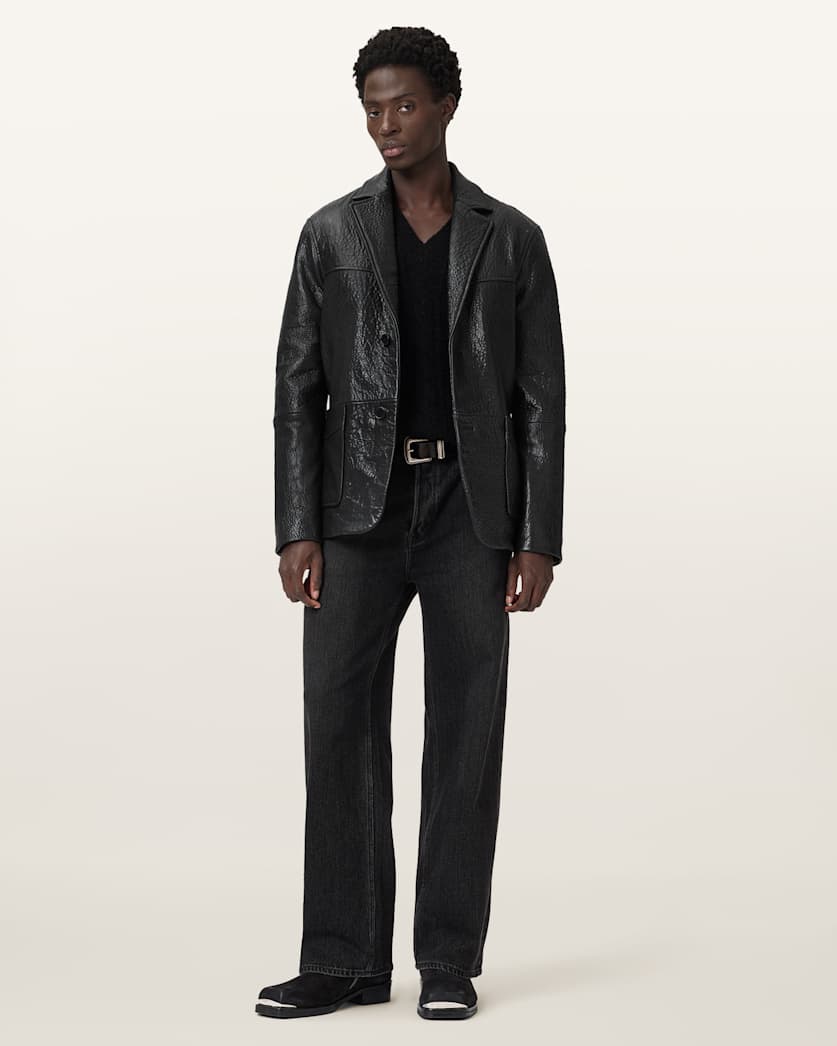 Shadwell Single Breasted Leather Blazer