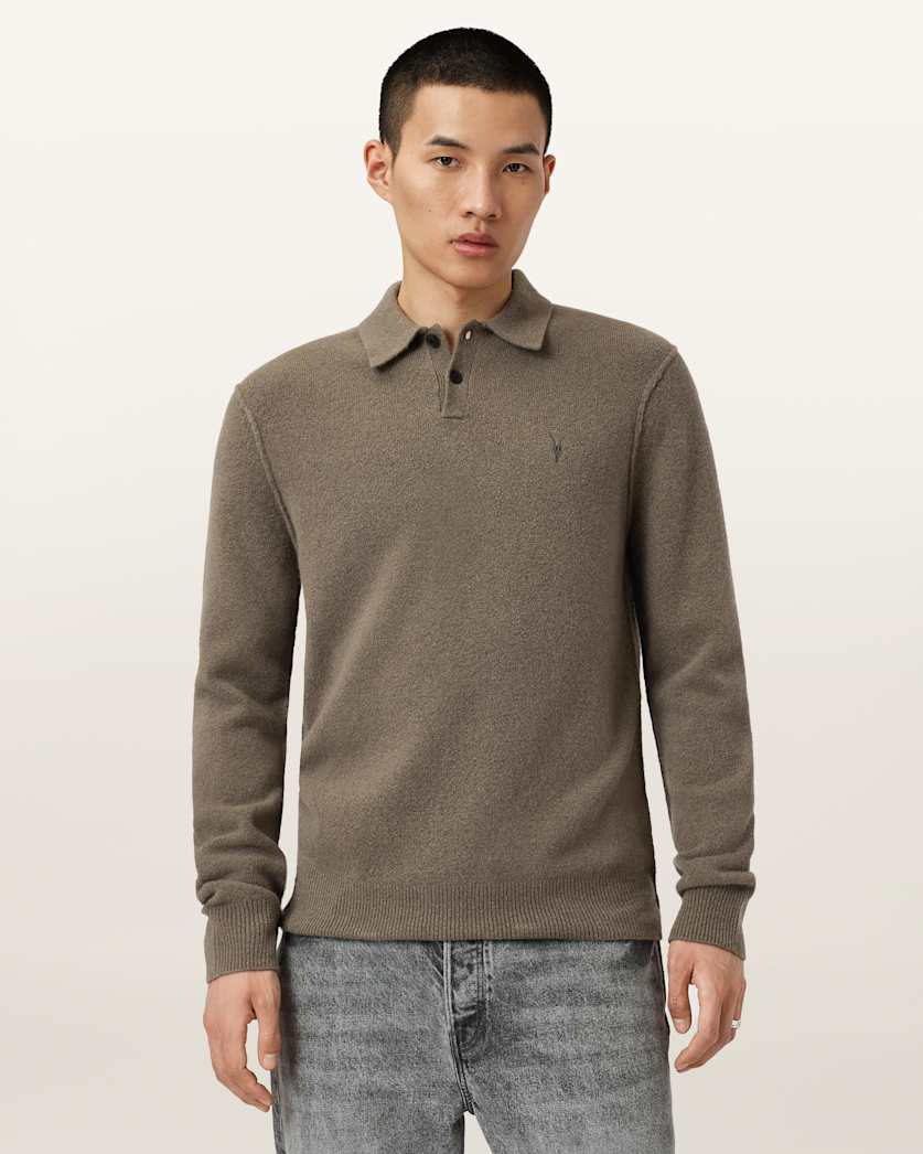 Statten Long Sleeve Ramskull Polo Jumper