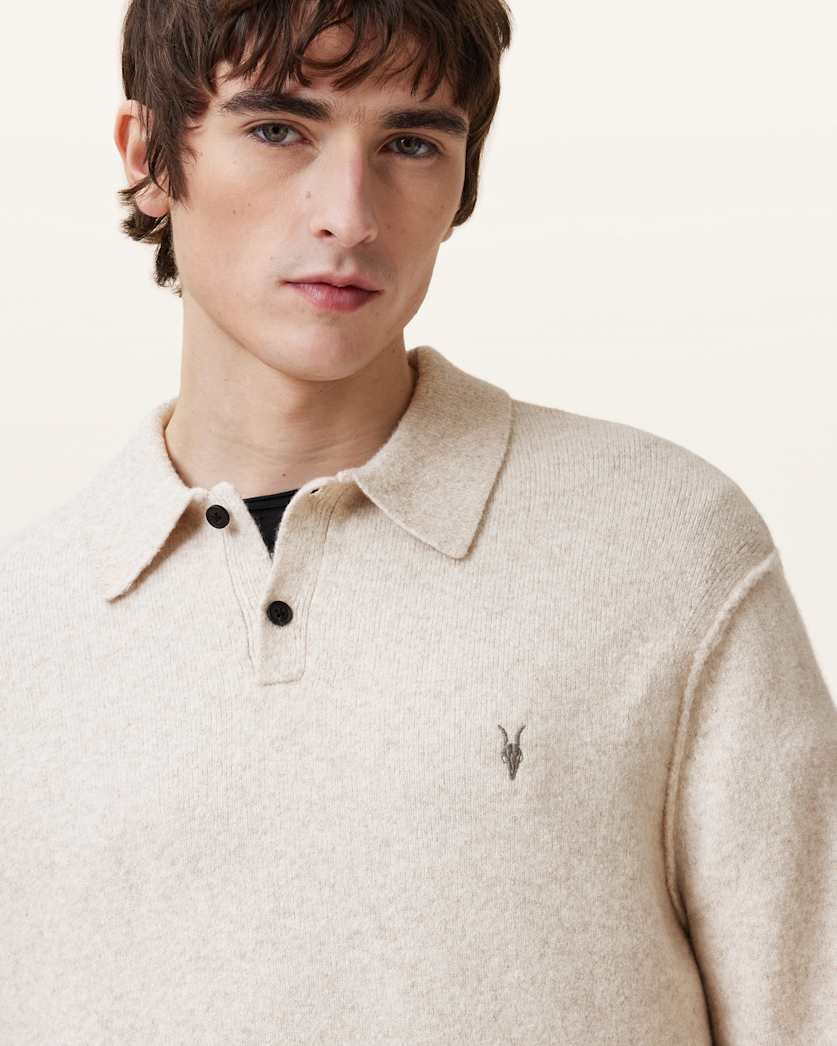 Statten Long Sleeve Ramskull Polo Jumper