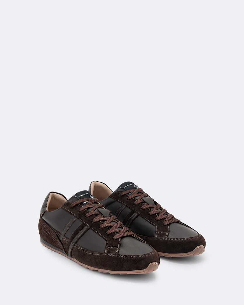 Liam Leather And Suede Low-Top Trainers
