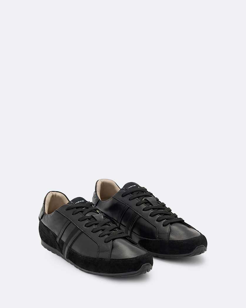 Liam Leather And Suede Low-Top Trainers