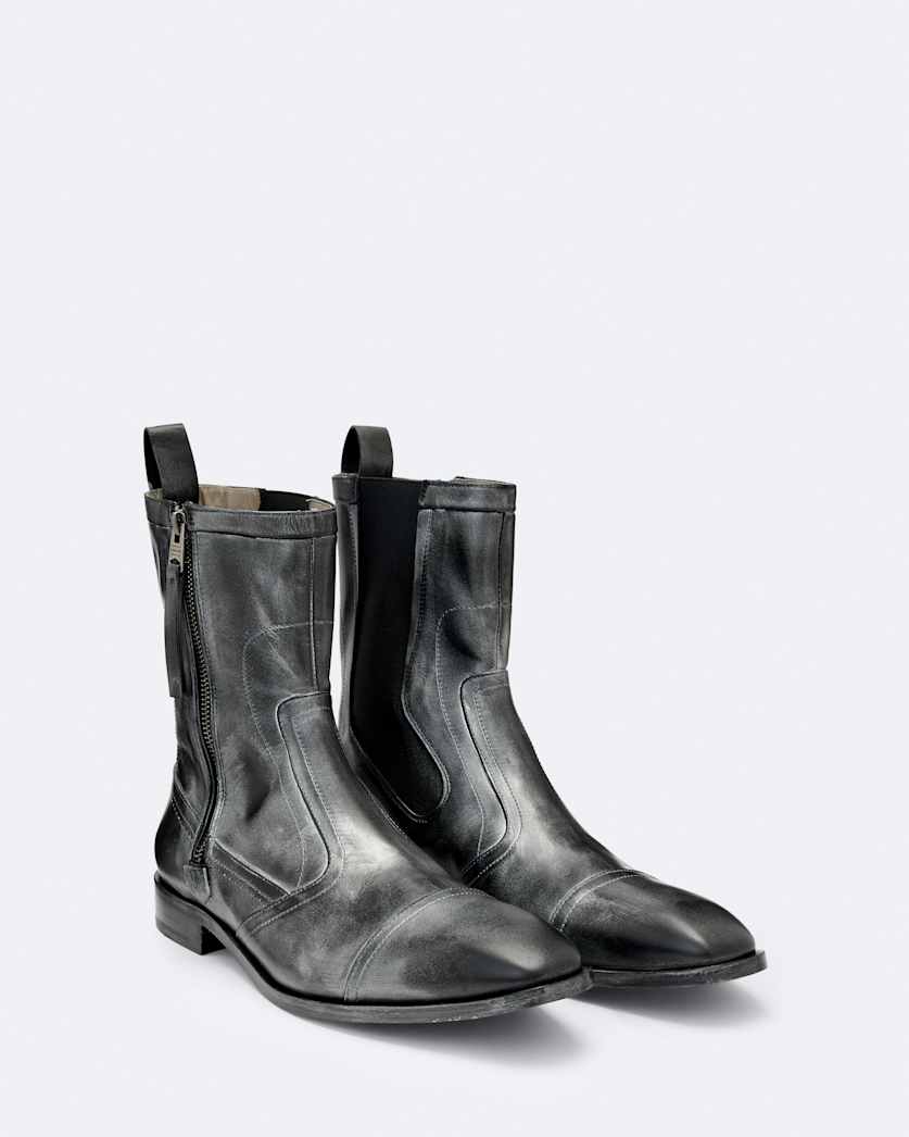 Dorian Zip-Up Leather Ankle Boots