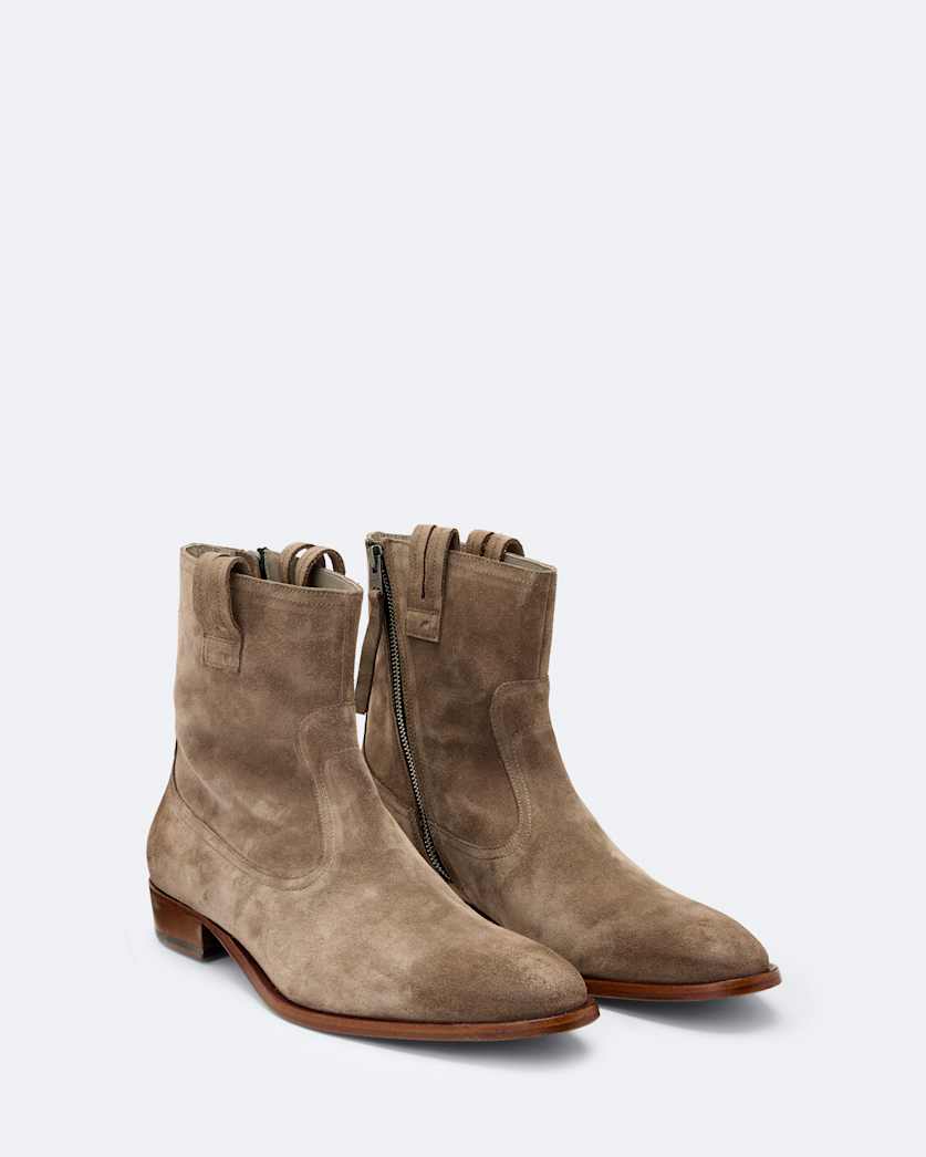 Hiro Suede Zip Up Boots