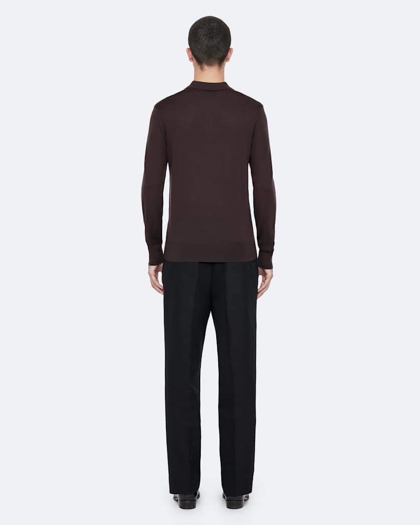 Mode merino long sleeve polo
