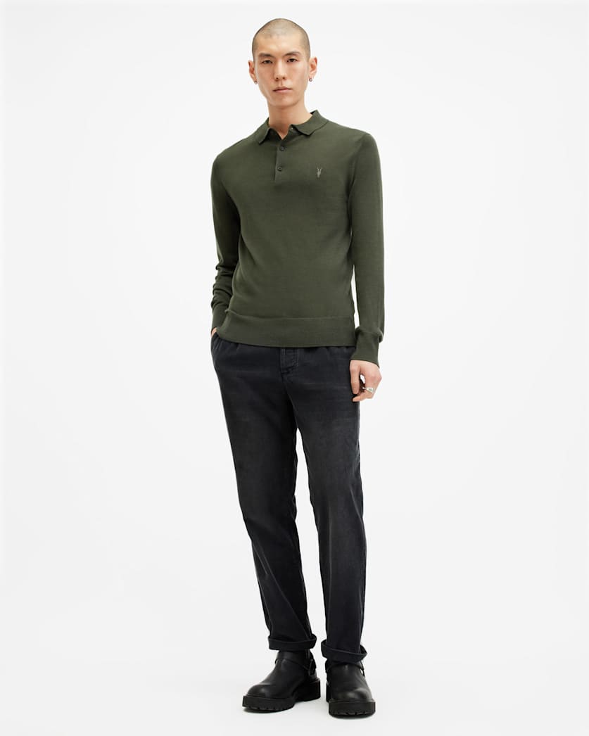 Mode Merino Long Sleeve Ramskull Polo Shirt