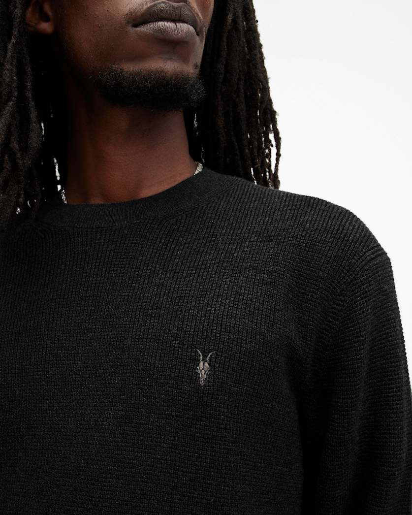 Aspen Waffle Texture Crew Neck Ramskull Jumper