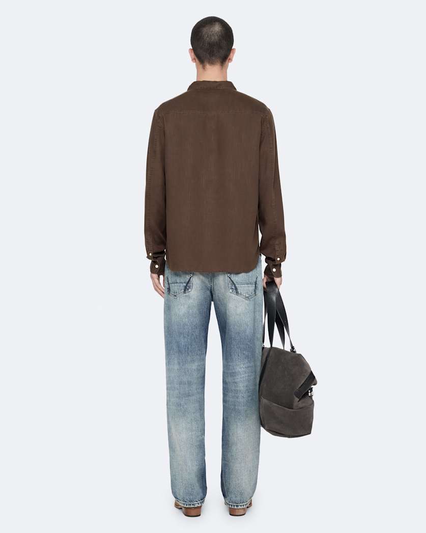 Regular-fit tencel shirt with pockets