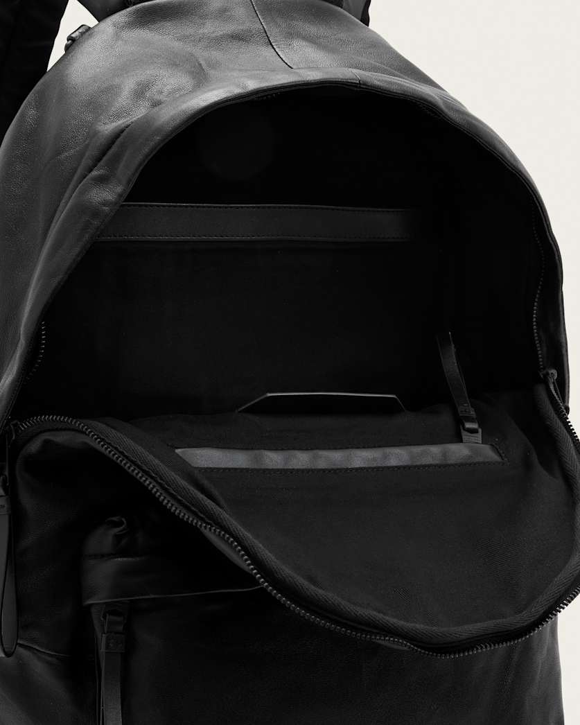 Carabiner Embossed Leather Backpack