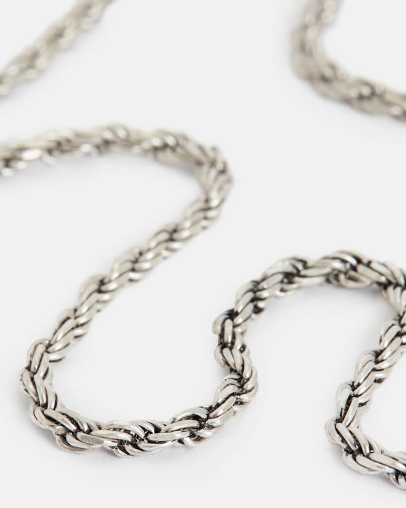 Rope Chain Sterling Silver Long Necklace