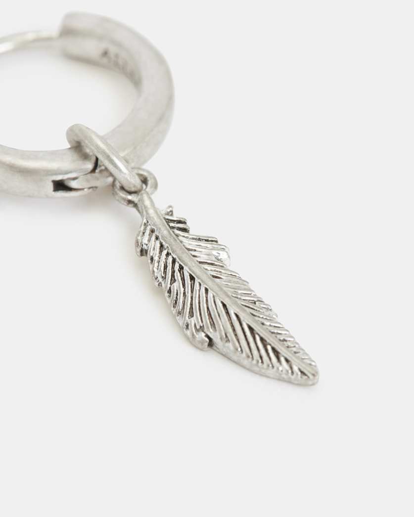 Feather Sterling Silver Hoop Earring