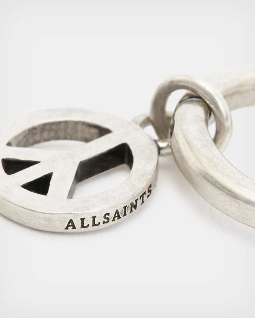 Peace Sterling Silver Hoop Earring