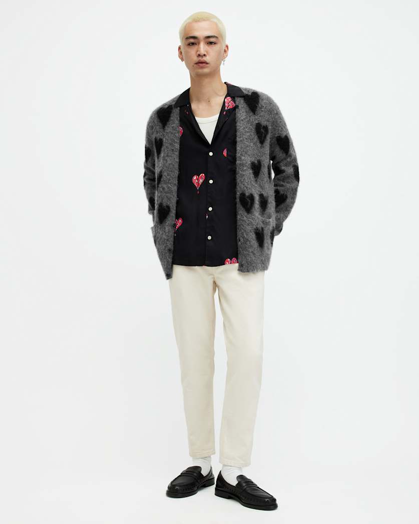 Amore Heart Motif Relaxed Fit Cardigan