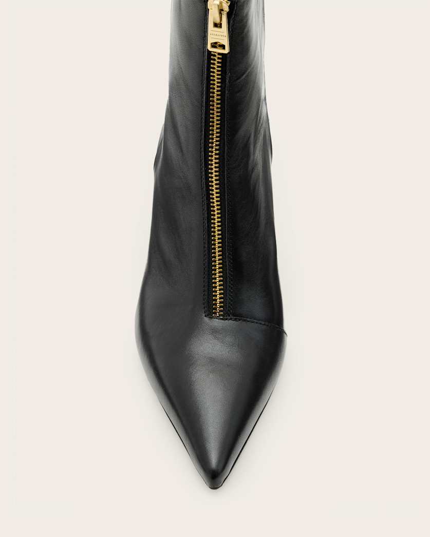 Natasha Pointed Zip Up Leather Boots