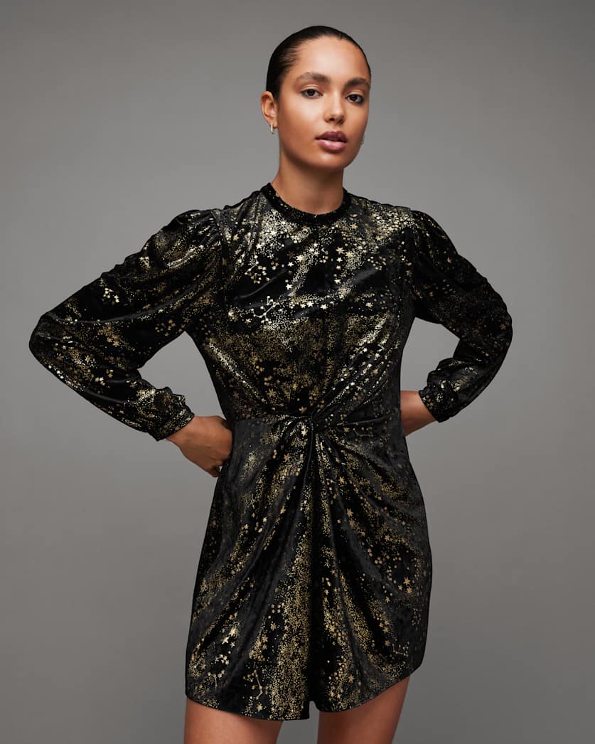 Jemima Star Printed Wrap Over Mini Dress