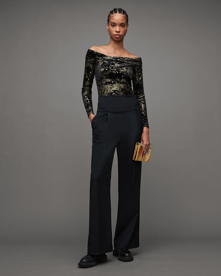 Delta Star Off Shoulder Velvet Top