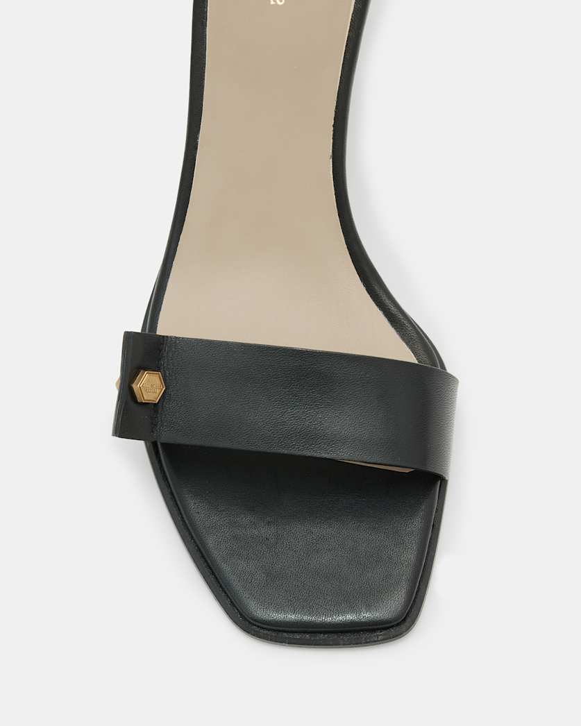 Gloria Screw Heeled Leather Sandals