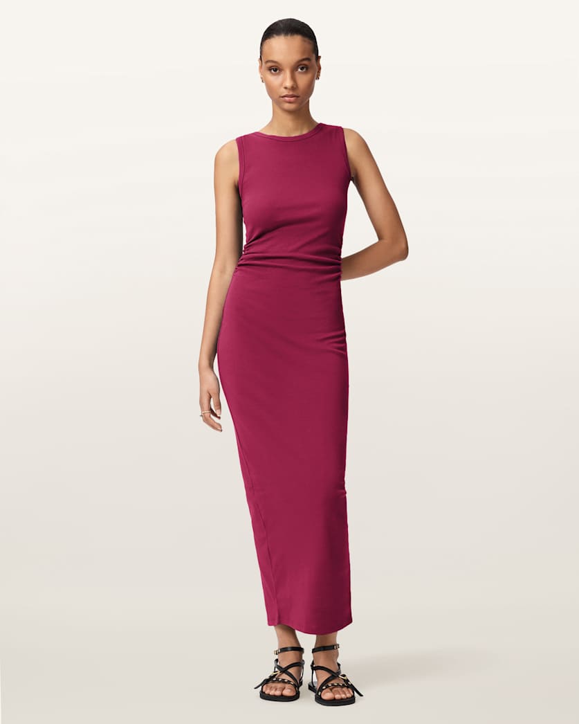 maxi bodycon dress for women White Long Dress Otoway Maxi Dress Size 10 Summer casual Blouse AllSaints Women's Katarina Bodycon Maxi