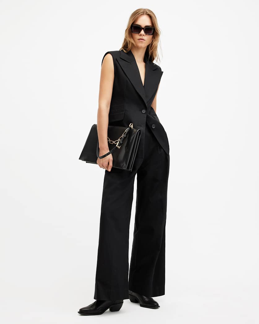 Hally Fitted Waist Sleeveless Blazer