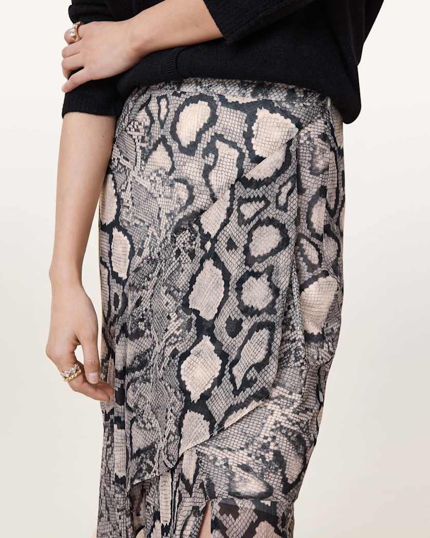 Cassie Crinkle Sheer Midi Skirt