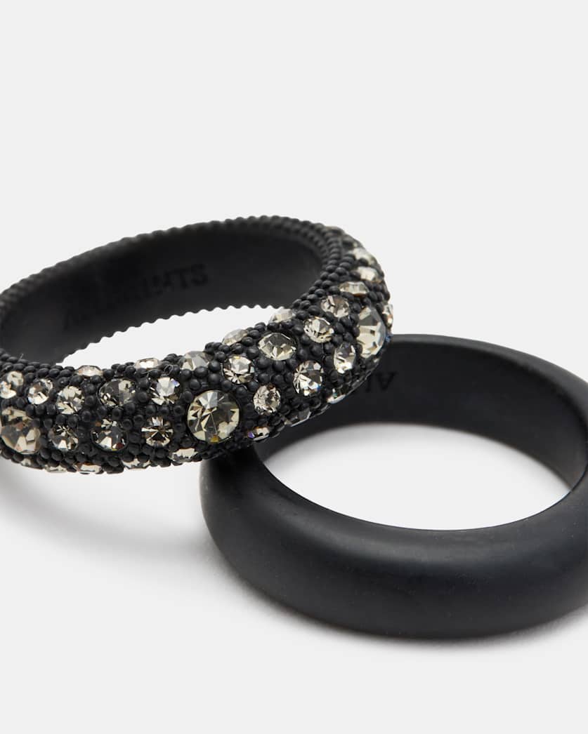 Celeste Chunky Silver Tone Ring Set