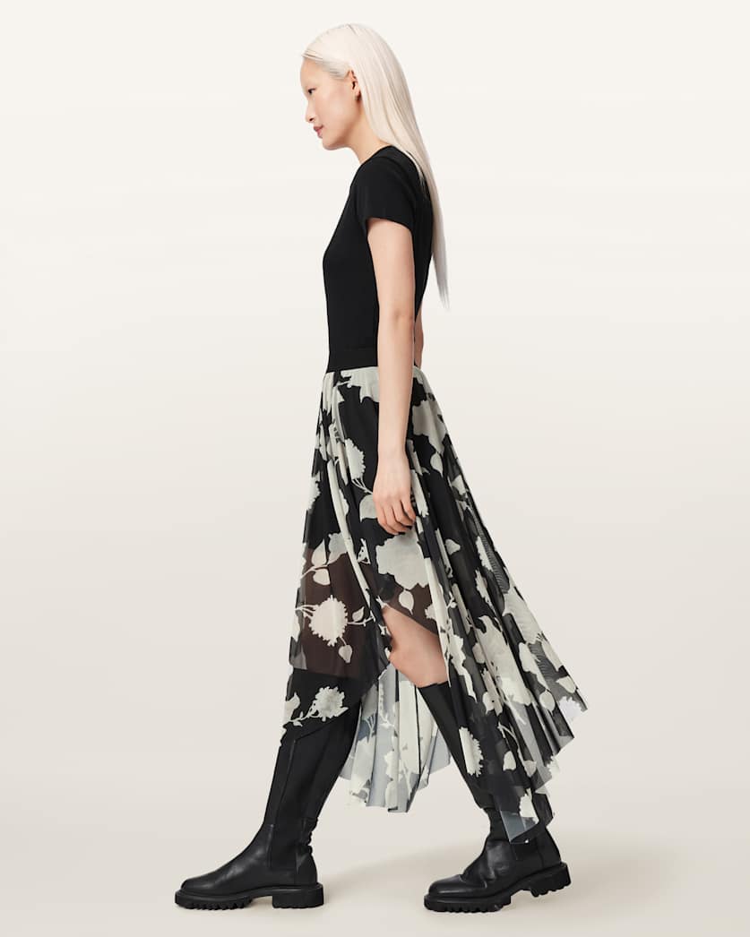 Loria Raw Edge Maxi Skirt