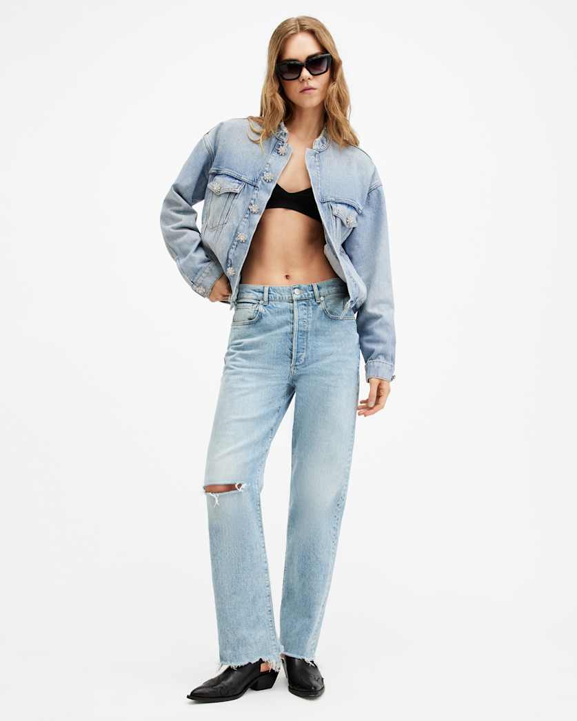 Bella Diamond Button Denim Jacket