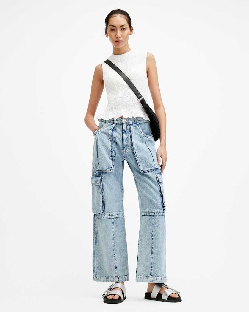 Ode Smocked Sleeveless Tank Top