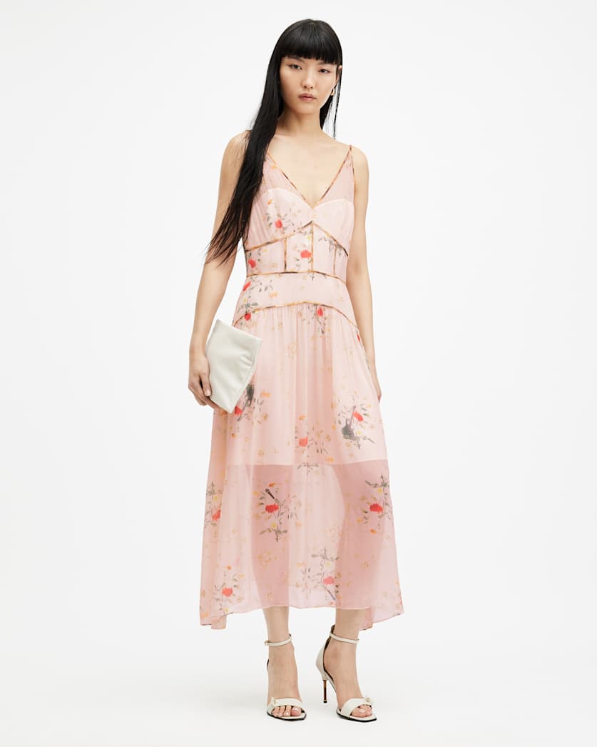 Saffron Kora Floral Print Midi Dress