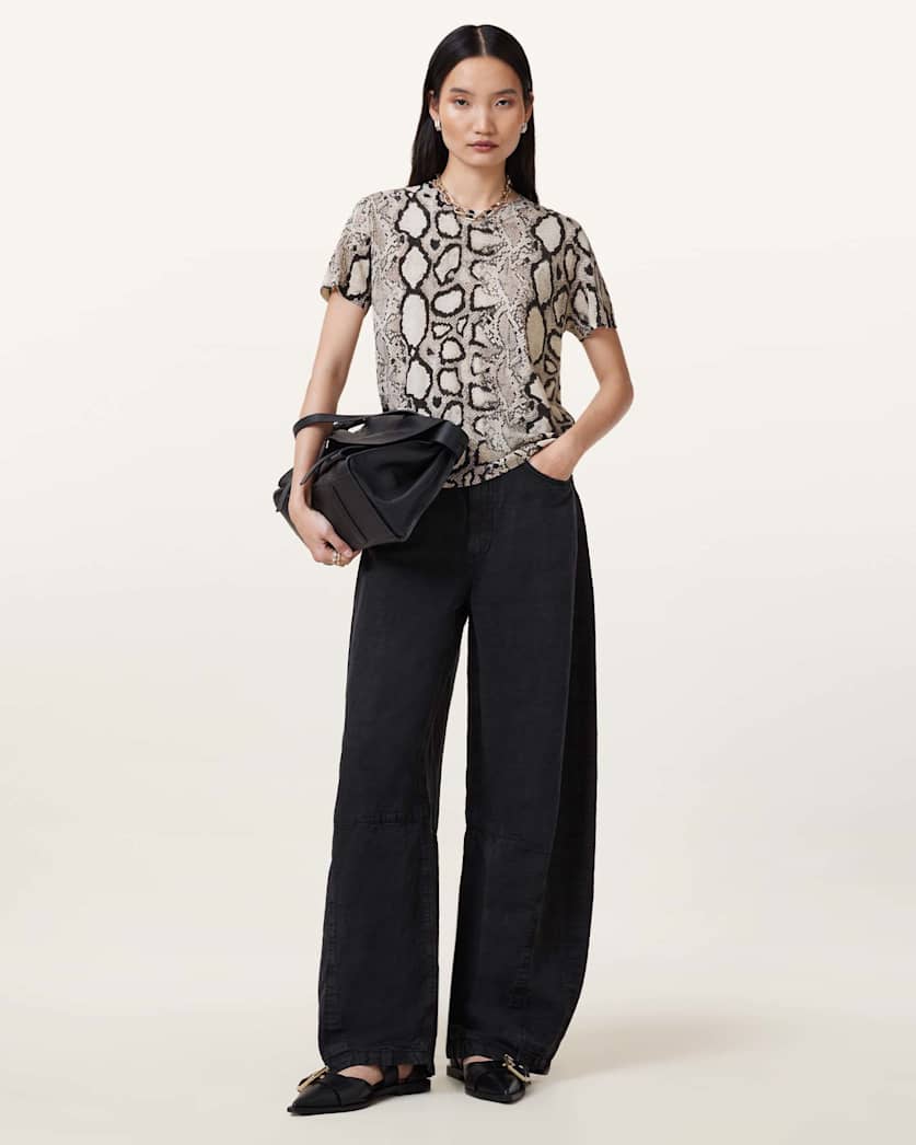Anouk Snake Print Merino Wool T-Shirt