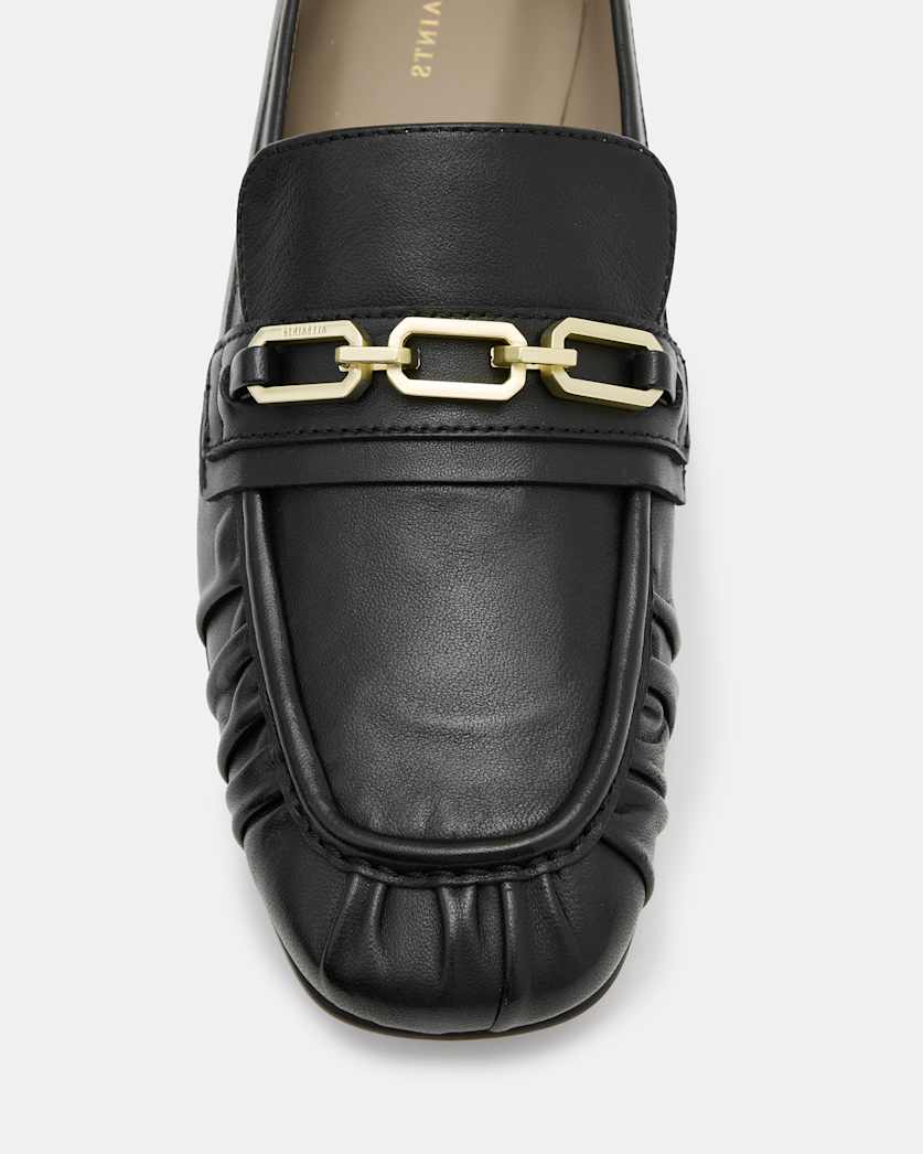 Sapphire Leather Chain Loafer Shoes