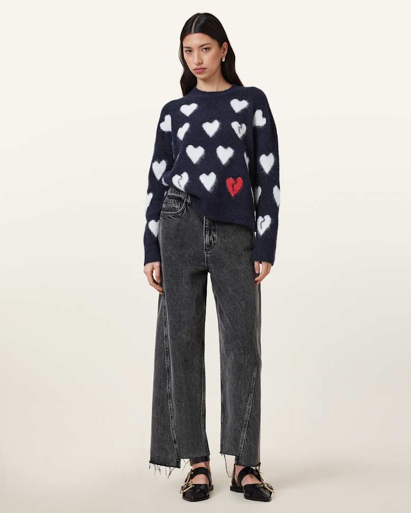 Amora Love Heart Jacquard Sweater