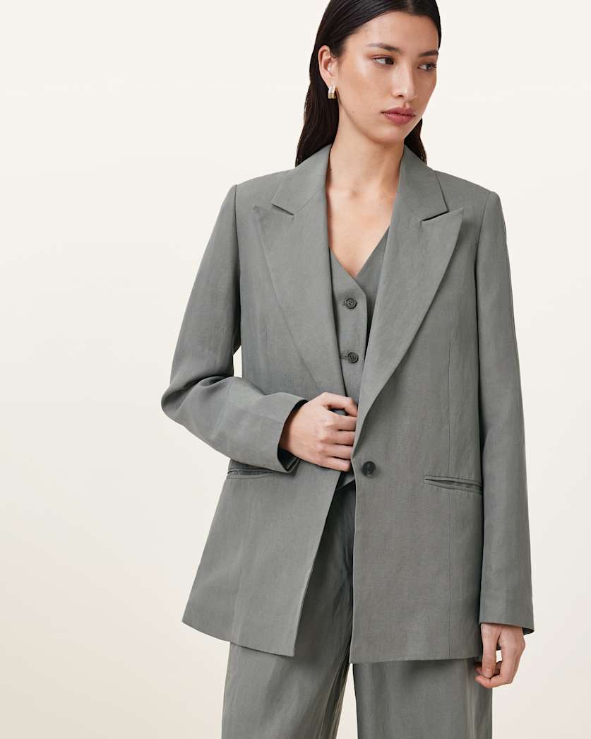 Averie Tencel Relaxed Fit Linen Blend Blazer