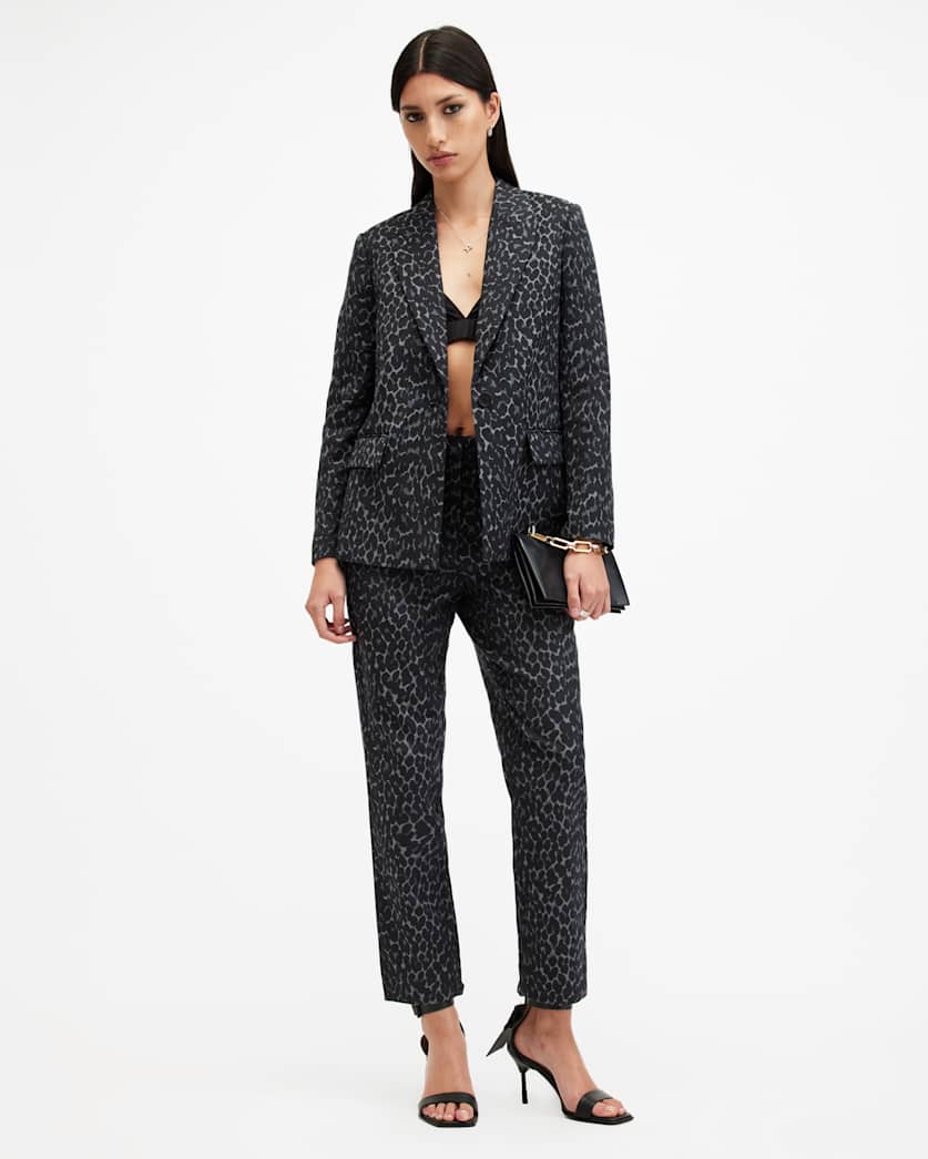 Aurora Leopard Jacquard Blazer