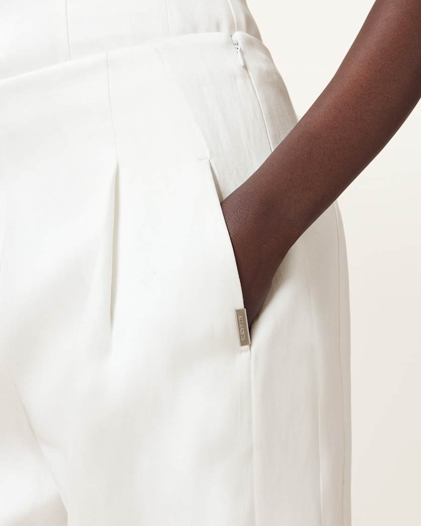 Bonnie Tailored Wide-Leg Linen Blend Trousers